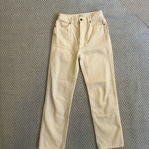 Khaite Abigail Jean Ivory — Size 27 (High Rise, Straight Leg, Ankle Length)
